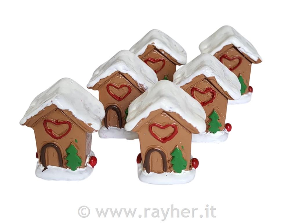 Casetta di pan di zenzero, 3,2 cm, 6pz