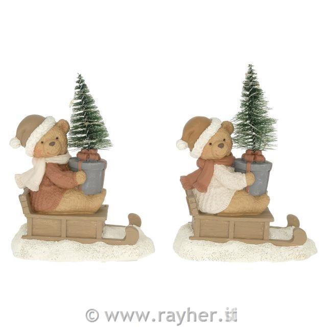 Orsetto sulla slitta, 14 cm