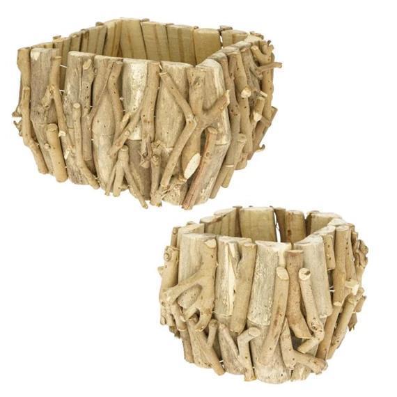 Vaso 17x17x12cm, 28x28x15cm, set 2