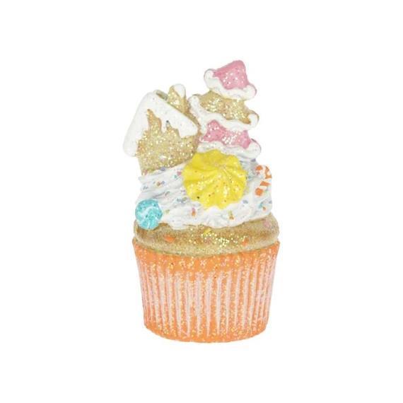Muffin natalizi con glitter 9cm