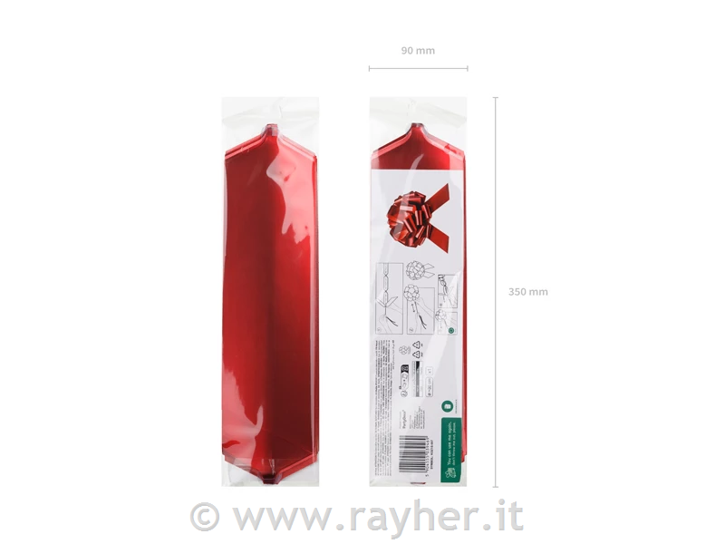Grande fiocco rosso a strappo, 30 cm