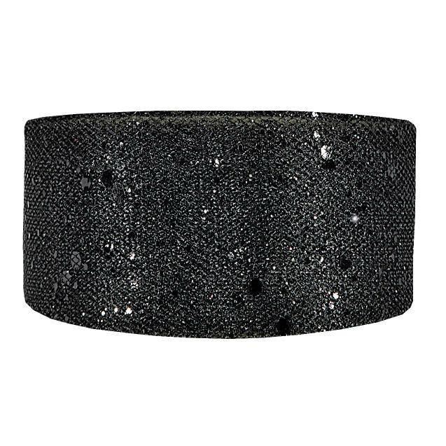 Ribbon, black with glitter, 40mm, 1m