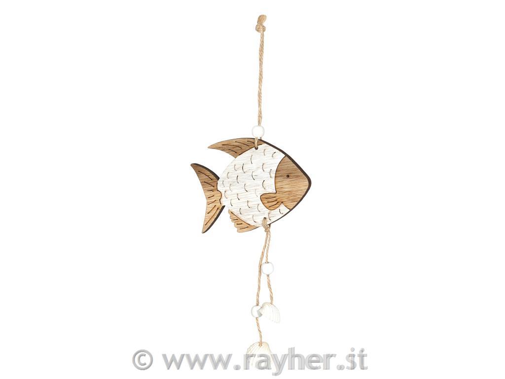 Pesce legno naturale 10.5cm