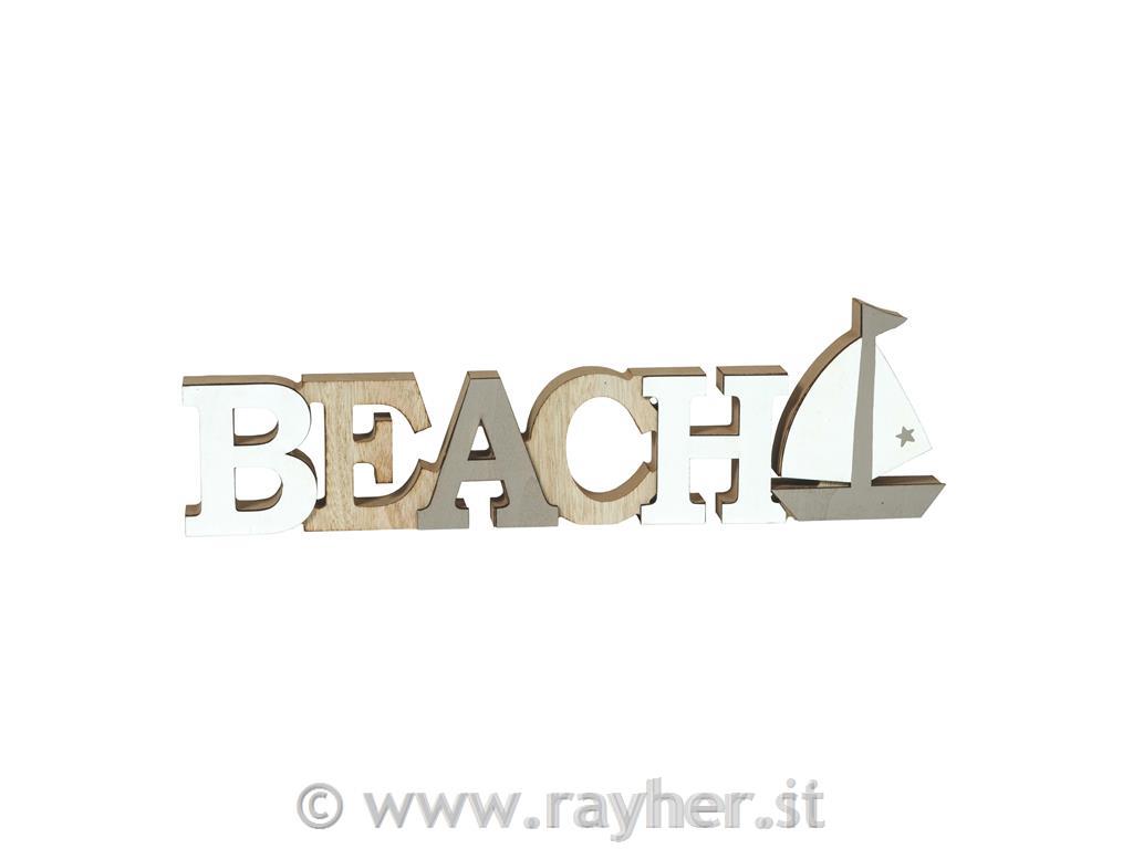 Napis Beach, leseni, 40x11.5cm