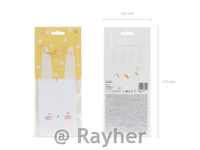 Sacchetti con coniglietti, 22,5 cm, set6