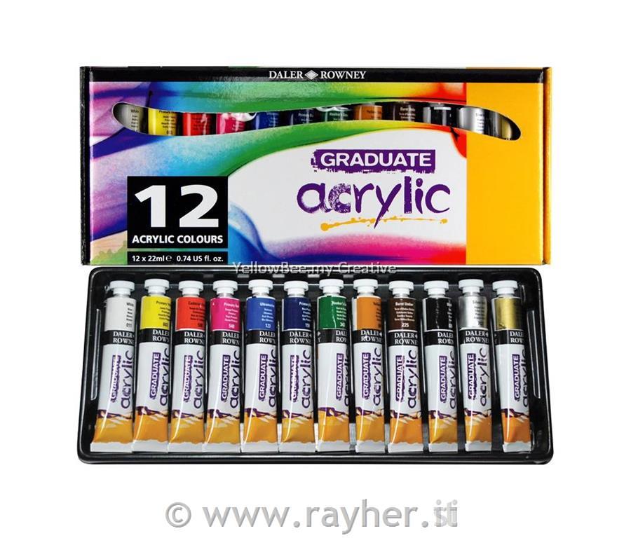 Graduate set colori di acrilico12x22ml