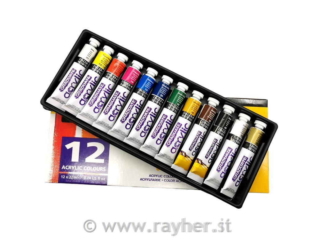 Graduate set colori di acrilico12x22ml