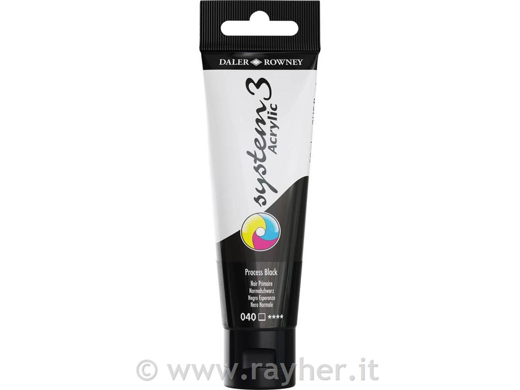 System 3 OR colore acrilico 59 ml, Nero