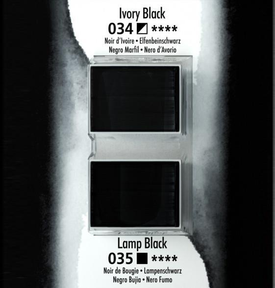 Akvarelna barva Aquafine set 2 ivory black/lamp black