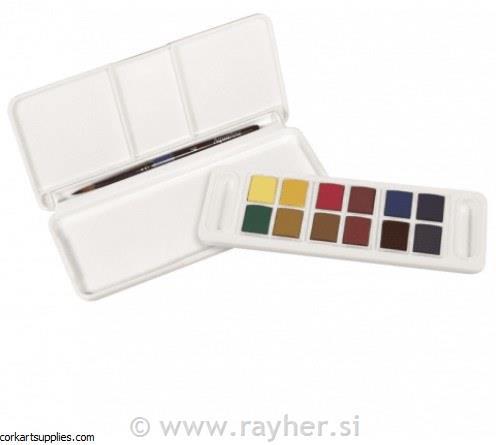 Set akvarelnih barv Aquafine Travel set 12 + čopič