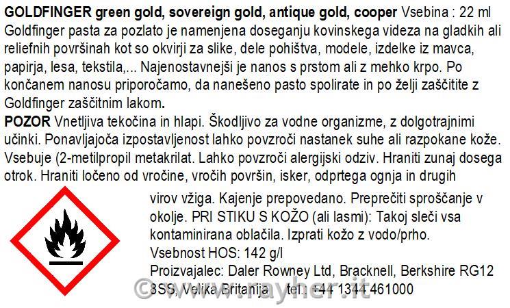 Pozlata Goldfinger 22ml, zeleno zlata