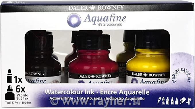 Ink Aquafine set Introduction;6x29,5ml
