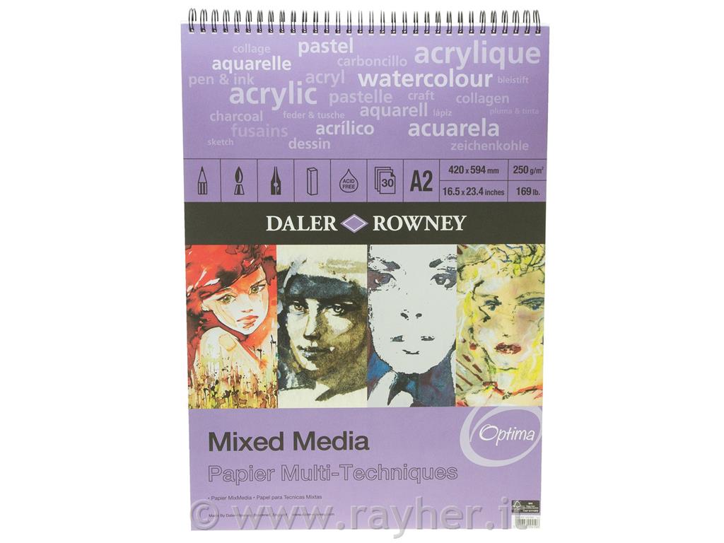 Blocco per schizzi Mixed Media con spiraA3 250g 30 fogli