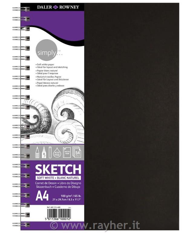 Simply skicirka spirala A4 Soft White, 100 g 54 listna