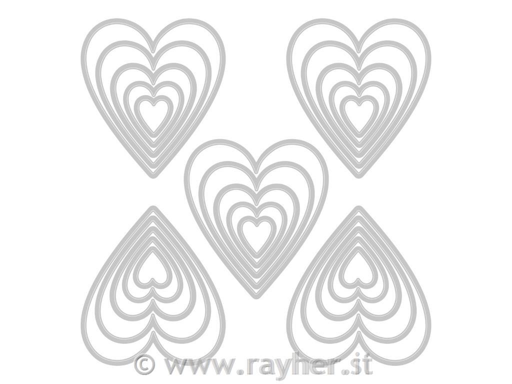 Sizzix Thinlits, Stacked Tiles, Hearts by Tim Holtz