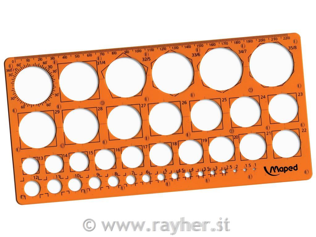 Stencil cerchi 1-36 mm