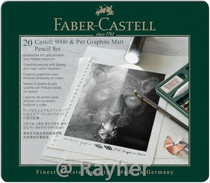 Pencils Pitt Graphite Matt and Castell 9000 set 20