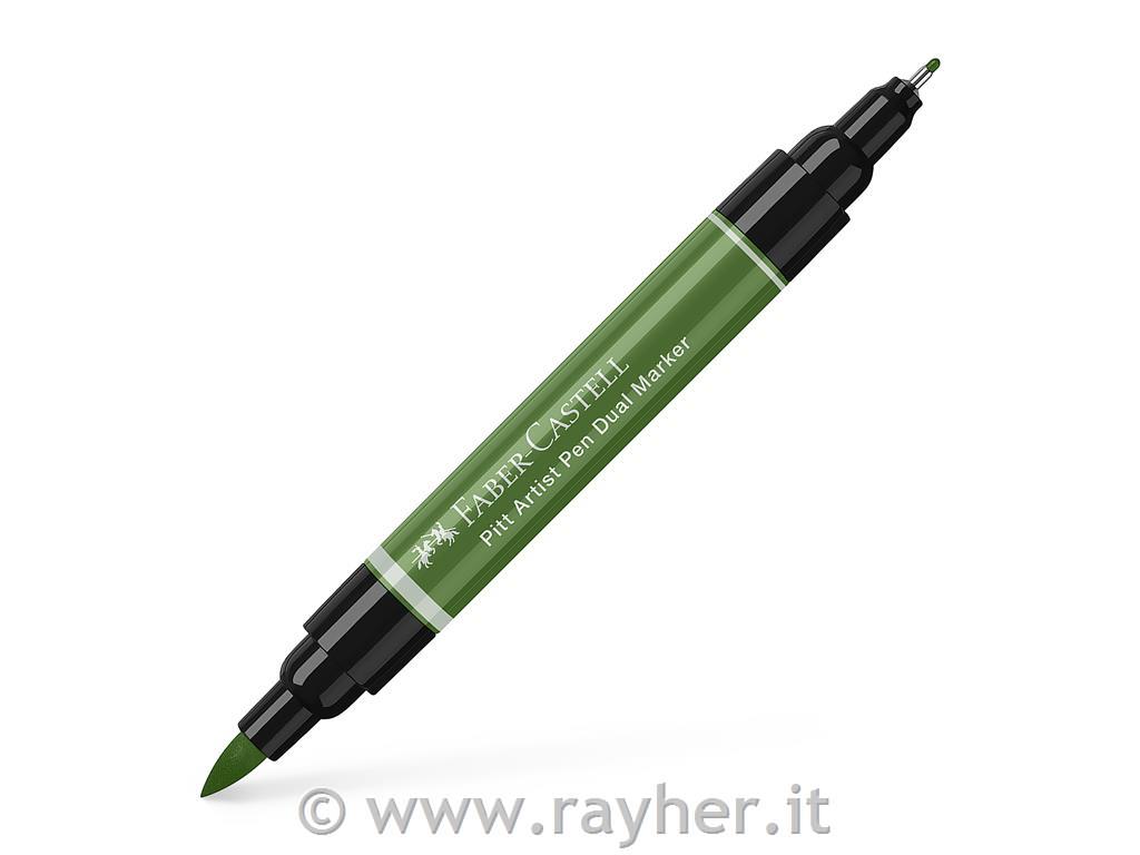 PITT Artist Pen Dual Marker 167; Permanent Green Olive
