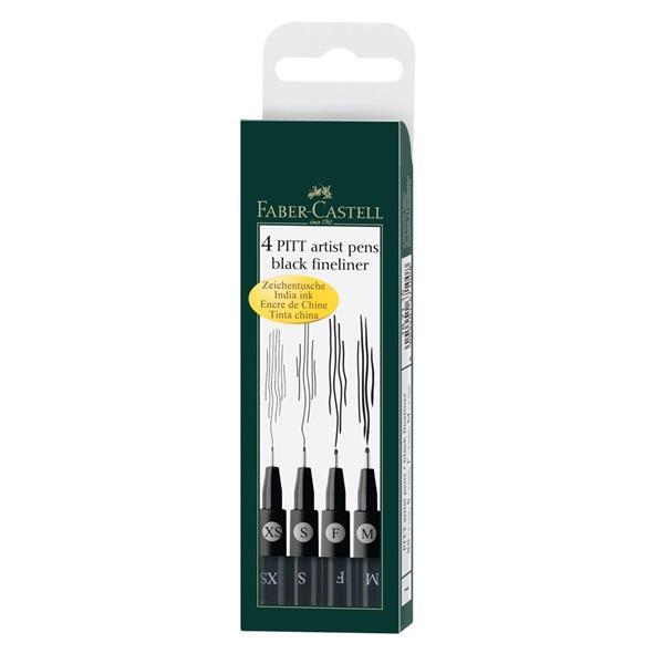 PITT Artist pen set 4 neri (XS,S,F,M)
