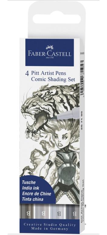 PITT Artist pen Comic set 4 siv