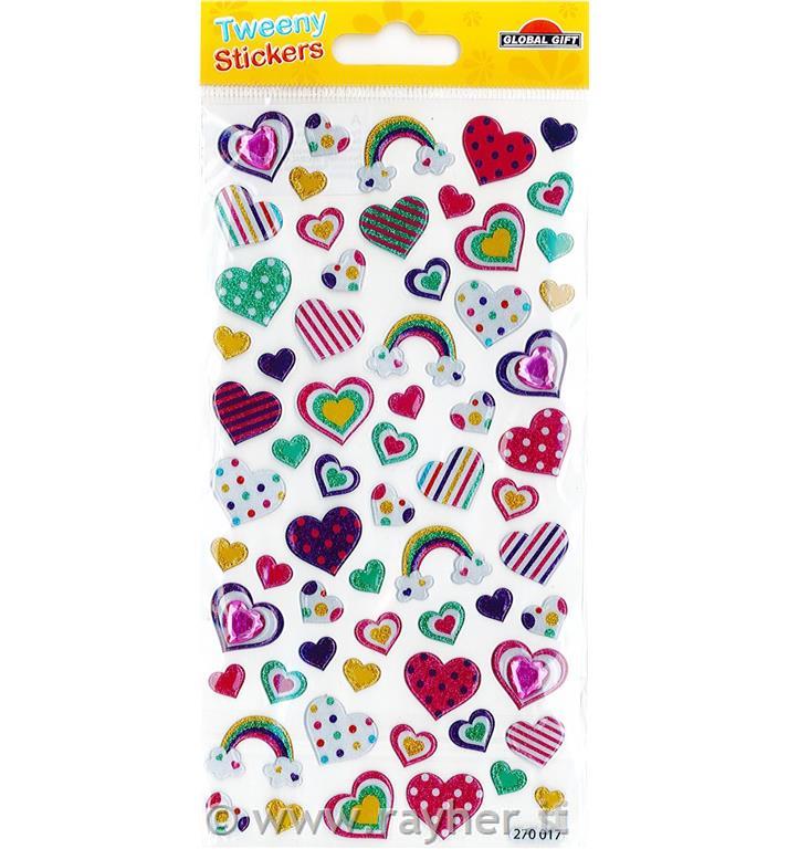 NALEPKE TWEENY 9X17.5CM 270017, SRČKI IN MAVRICE