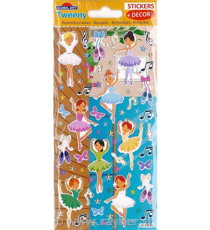 NALEPKE TWEENY Z OZADJEM 9X17.5CM 272030, BALERINE