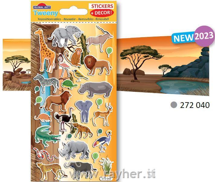 Nalepke Tweeny 9 x 17.5 cm 272040, Divje živali