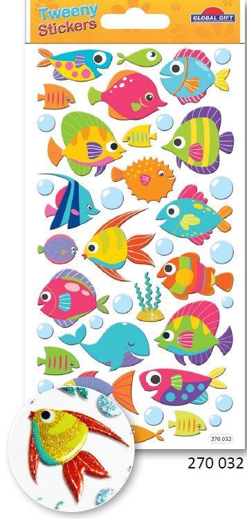 Adesivi Tweeny, 9 x 17.5 cm, Pesci