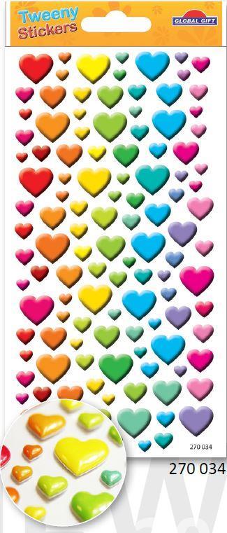 Nalepke Tweeny 9 x 17.5 cm 270034, Srčki