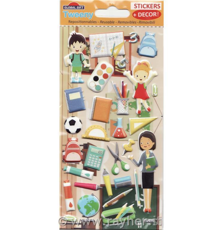 NALEPKE TWEENY Z OZADJEM, 9X17.5CM, V ŠOLI