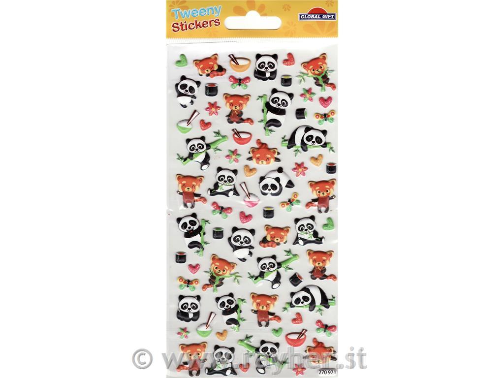 NALEPKE TWEENY 9X17.5CM 270971, PANDA & MEDVEDKI