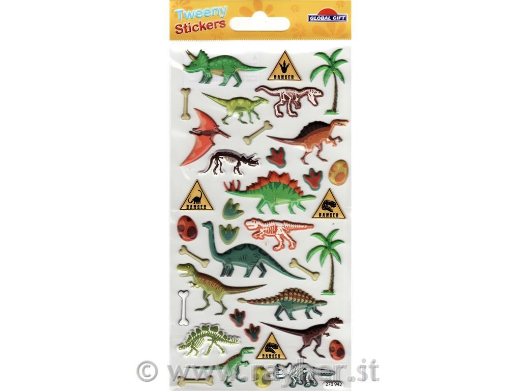 NALEPKE TWEENY 9X17.5CM 270942, SVET DINOZAVROV