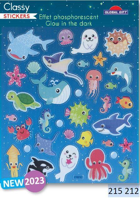 Nalepke SB15 15x17cm, 215212, Glow in the dark, Morje