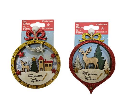 Ornamento in legno, XMAS