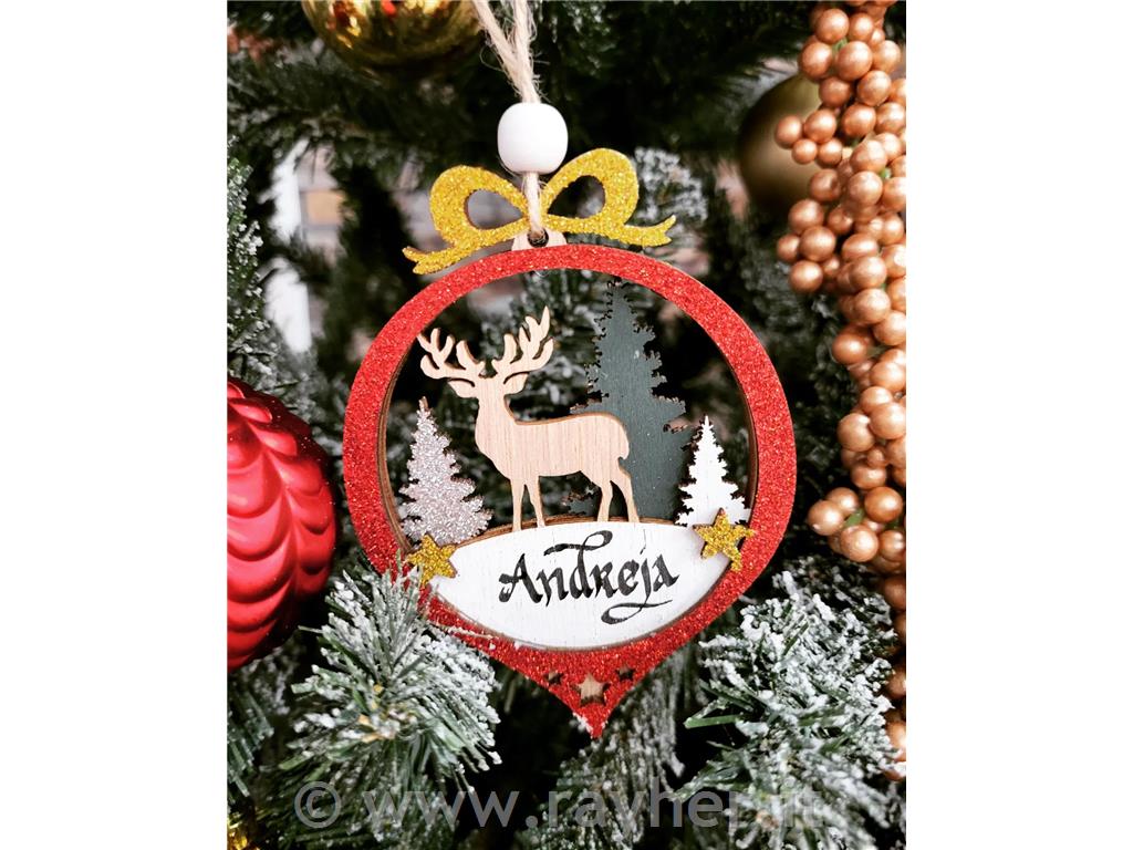 Ornamento in legno, XMAS