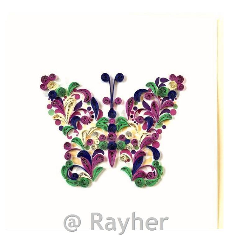 Biglietto d’auguri Petit Pétales,Farfalla + busta