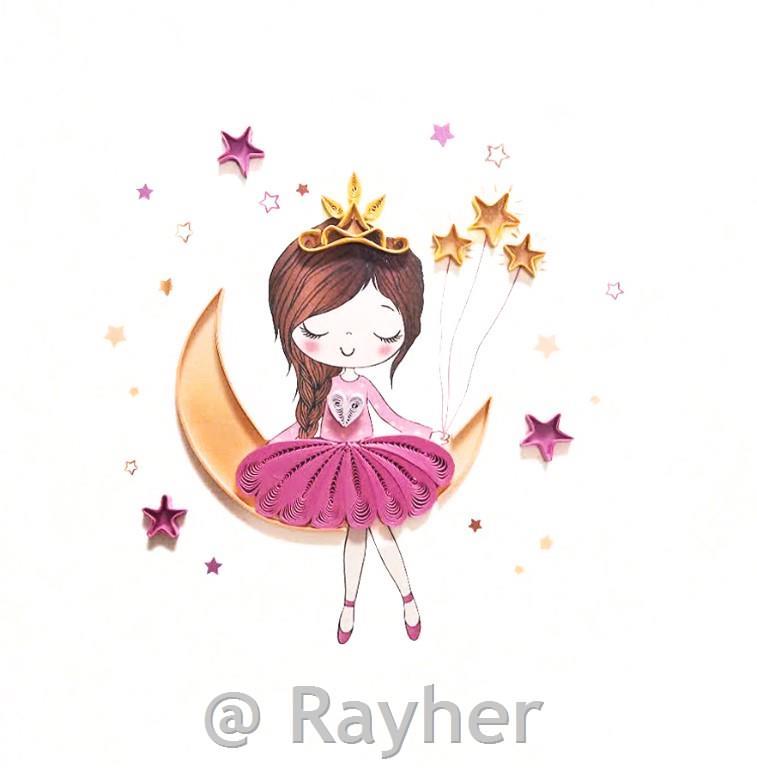 Biglietto d’auguri Petit Pétales, Principessa+busta