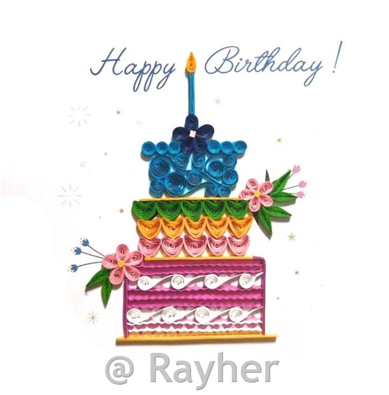 Biglietto d’auguri Petit Pétales, Tortacon candelina+busta