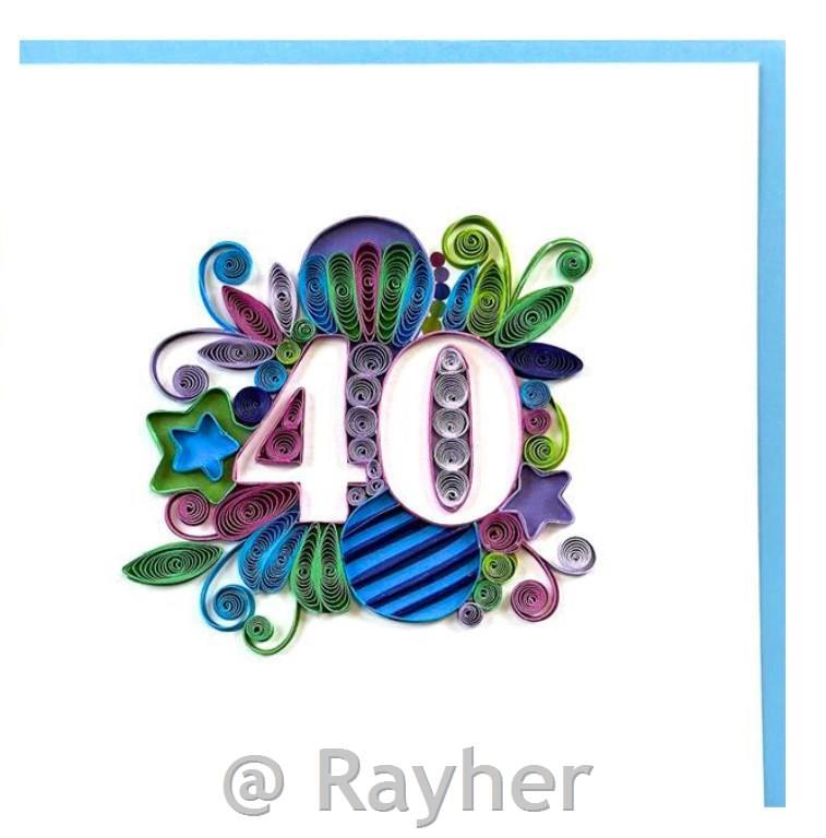 Biglietto d’auguri Petit Pétales, "40"+busta