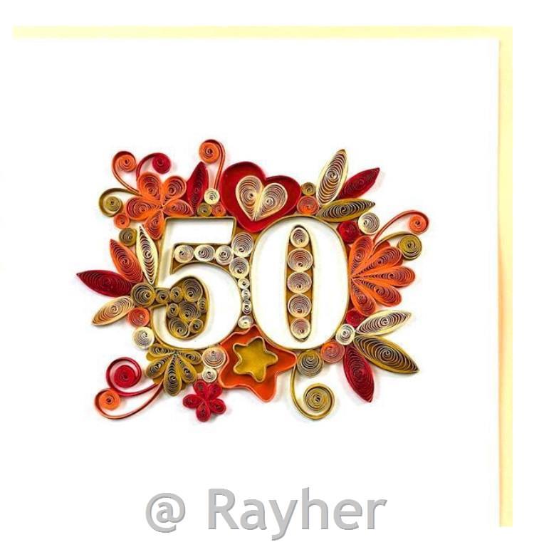 Biglietto d’auguri Petit Pétales, "50"+busta