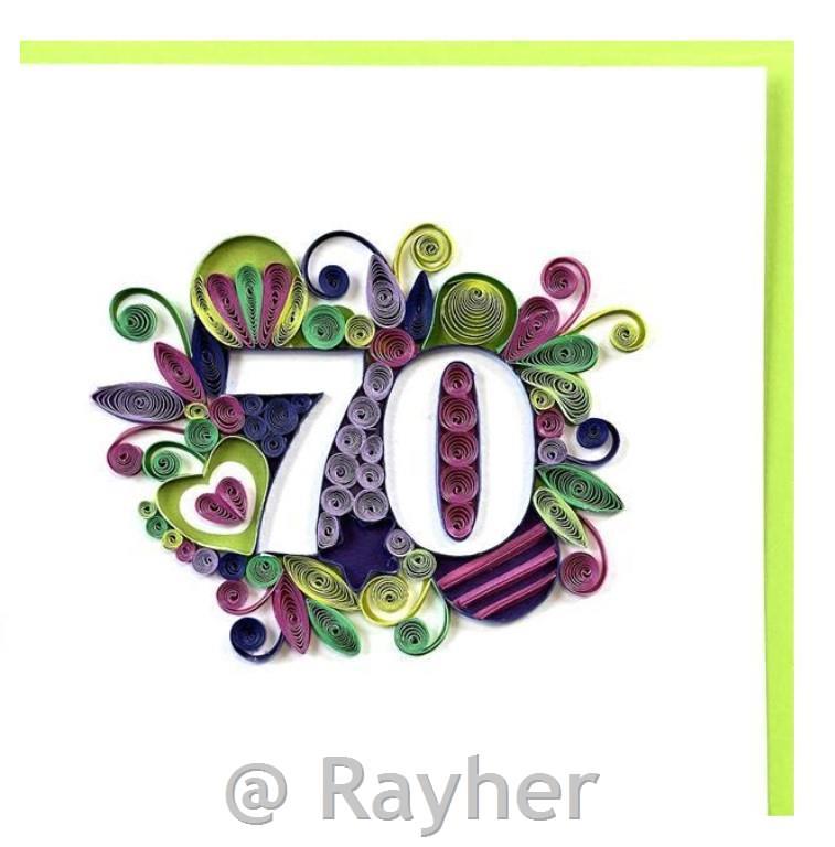 Biglietto d’auguri Petit Pétales, "70"+busta