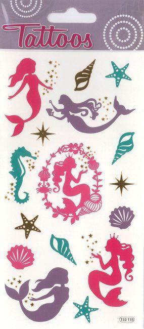 Nalepke TATOO 9 x 15 cm 153155, Morske deklice