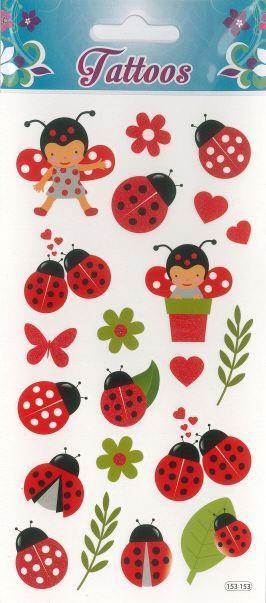 Nalepke TATOO 9 x 15 cm 153153, Pikapolonice