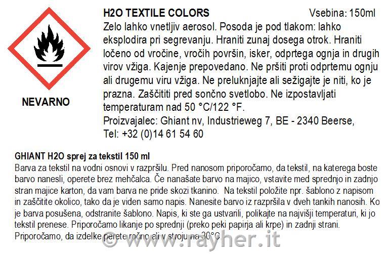 GHIANT H2O sprej za tekstil 150 ml oranžen