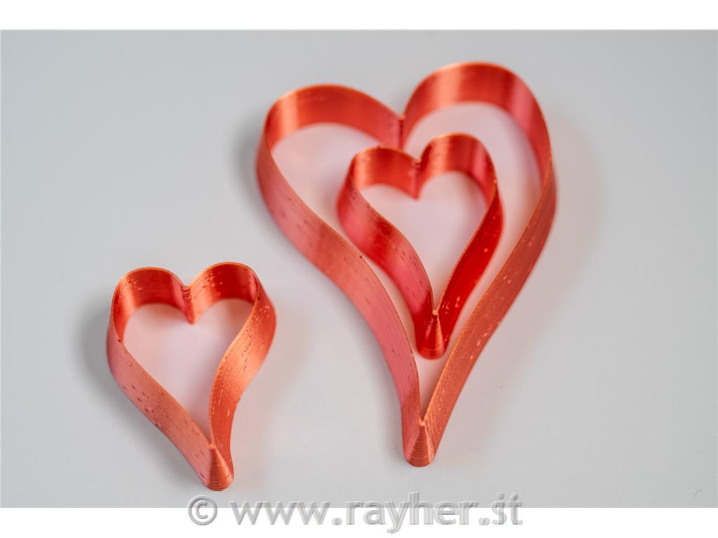 Izsekovalci Funky Heart 60 mm za obesek in L+D za uhane set3