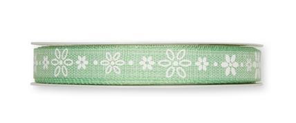 NASTRO CON FIORI, VERDE PASTELLO, 1M, 15
