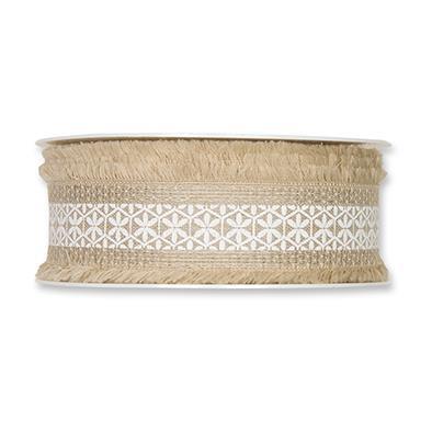 Printed linen ribbon 35 mm