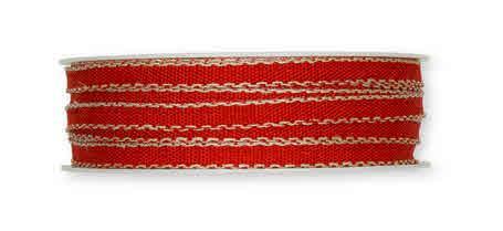 NASTRO CON ORLO CUCITO, ROSSO, 7MM, 1M