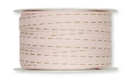 NASTRO CON CUCITURE, ROSA7NATURALE, 12MM