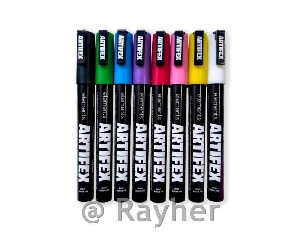 Pennarelli acrilici Elements Artifex, colori classic, set 8